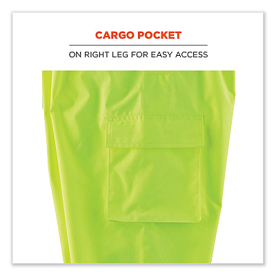 ergodyne GloWear 8918BK Class E Hi-Vis Rain Bibs Black Bottom, Small, Lime (EGO25012)