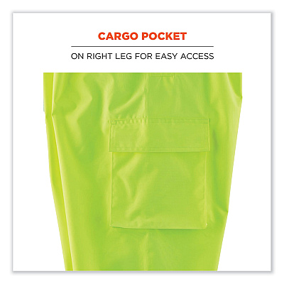 ergodyne GloWear 8918BK Class E Hi-Vis Rain Bibs Black Bottom, Large, Lime (EGO25014)
