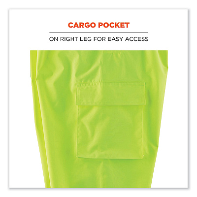 ergodyne GloWear 8918BK Class E Hi-Vis Rain Bibs Black Bottom, X-Large, Lime (EGO25015)