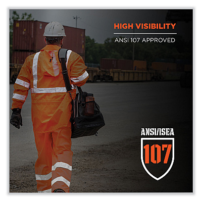 ergodyne GloWear 8376K Lightweight HV Rain Suit, Medium, Orange (EGO25333)