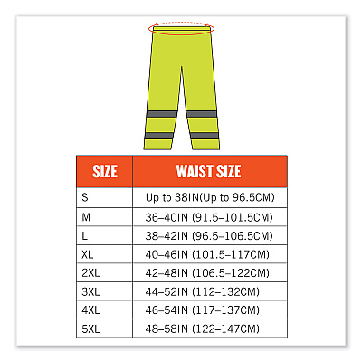 ergodyne GloWear 8916 Class E Lightweight Hi-Vis Rain Pants, 5X-Large, Lime (EGO25349)