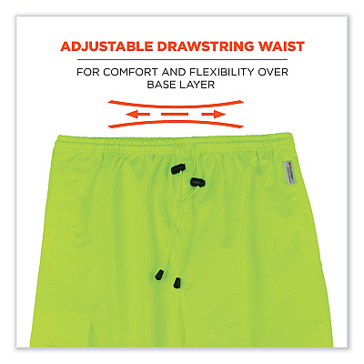 ergodyne GloWear 8915BK Class E Hi-Vis Rain Pants Black Bottom, Small, Lime (EGO25422)