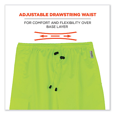 ergodyne GloWear 8915BK Class E Hi-Vis Rain Pants Black Bottom, X-Large, Lime (EGO25425)