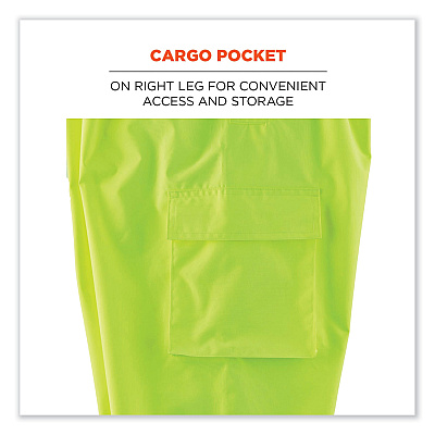 ergodyne GloWear 8915BK Class E Hi-Vis Rain Pants Black Bottom, 3X-Large, Lime (EGO25427)