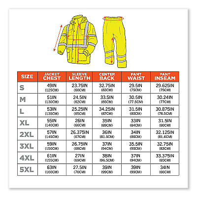 ergodyne GloWear 8376K Lightweight HV Rain Suit, Large, Lime (EGO25434)