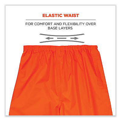 ergodyne GloWear 8916 Class E Lightweight Hi-Vis Rain Pants, 3X-Large, Orange (EGO25447)