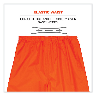 ergodyne GloWear 8916 Class E Lightweight Hi-Vis Rain Pants, 4X-Large, Orange (EGO25448)