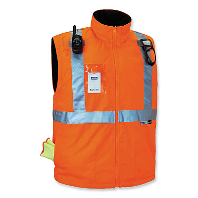 ergodyne GloWear 8287 Class 2 Hi-Vis Jacket with Removable Sleeves, 3X-Large, Orange (EGO25517)
