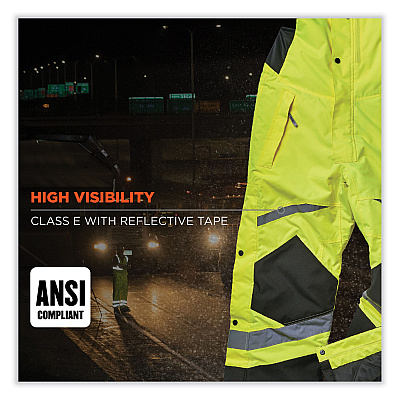 ergodyne GloWear 8928 Class E Hi-Vis Insulated Bibs, Small, Lime (EGO25522)