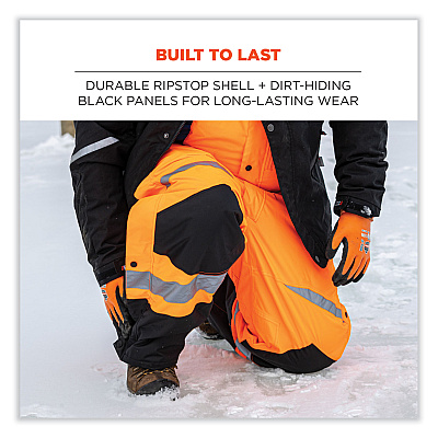 ergodyne GloWear 8928 Class E Hi-Vis Insulated Bibs, Small, Lime (EGO25522)