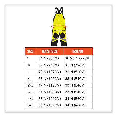 ergodyne GloWear 8928 Class E Hi-Vis Insulated Bibs, Large, Lime (EGO25524)