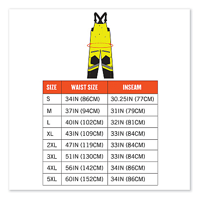 ergodyne GloWear 8928 Class E Hi-Vis Insulated Bibs, 3X-Large, Lime (EGO25527)