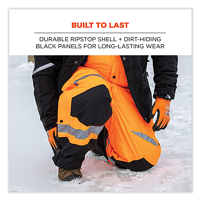 ergodyne GloWear 8928 Class E Hi-Vis Insulated Bibs, 5X-Large, Lime (EGO25529)