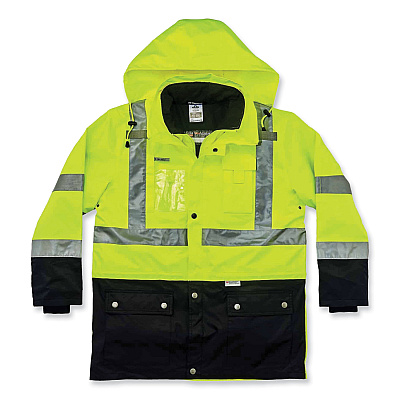 ergodyne GloWear 8388 Class 3/2 Hi-Vis Thermal Jacket Kit, Small, Lime (EGO25532)