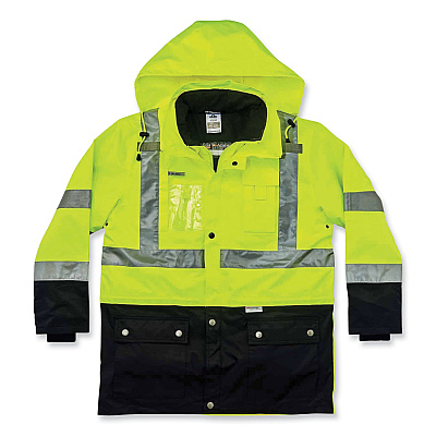 ergodyne GloWear 8388 Class 3/2 Hi-Vis Thermal Jacket Kit, Large, Lime (EGO25534)