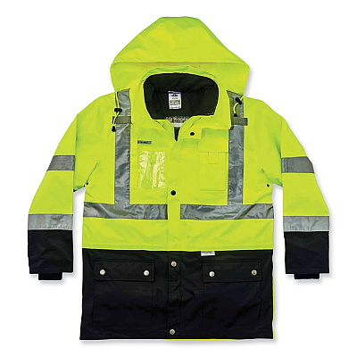 ergodyne GloWear 8388 Class 3/2 Hi-Vis Thermal Jacket Kit, 2X-Large, Lime (EGO25536)