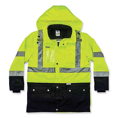 ergodyne GloWear 8388 Class 3/2 Hi-Vis Thermal Jacket Kit, 3X-Large, Lime (EGO25537)