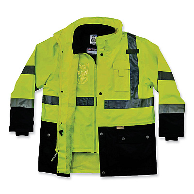 ergodyne GloWear 8388 Class 3/2 Hi-Vis Thermal Jacket Kit, 5X-Large, Lime (EGO25539)