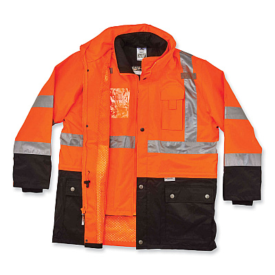 ergodyne GloWear 8388 Class 3/2 Hi-Vis Thermal Jacket Kit, Small, Orange (EGO25552)