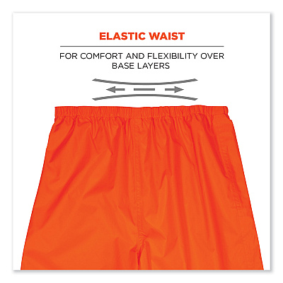 ergodyne GloWear 8916 Class E Lightweight Hi-Vis Rain Pants, Small, Orange (EGO25442)