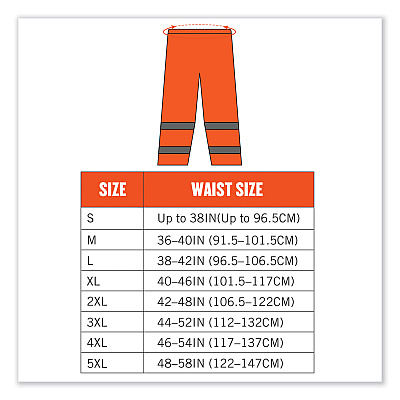 ergodyne GloWear 8916 Class E Lightweight Hi-Vis Rain Pants, Medium, Orange (EGO25443)