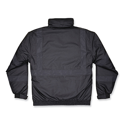 ergodyne GloWear 8377EV Non-Certified Hi-Vis Quilted Bomber Jacket, Black, Large (EGO25644)