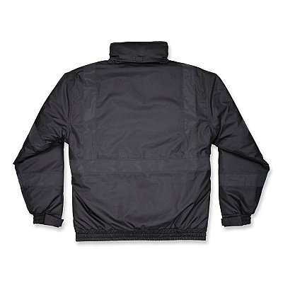 ergodyne GloWear 8377EV Non-Certified Hi-Vis Quilted Bomber Jacket, Black, 4X-Large (EGO25648)
