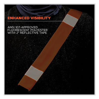 ergodyne GloWear 8004 Hi-Vis Seat Belt Cover, 6" x 18.5", Orange (EGO29041)