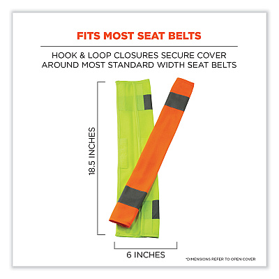 ergodyne GloWear 8004 Hi-Vis Seat Belt Cover, 6" x 18.5", Orange (EGO29041)
