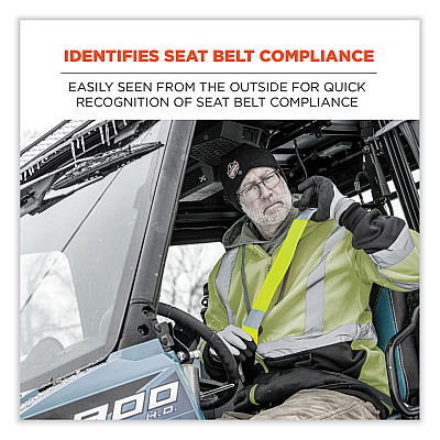 ergodyne GloWear 8004 Hi-Vis Seat Belt Cover, 6" x 18.5", Lime (EGO29043)