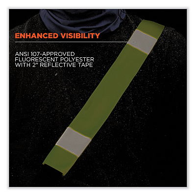 ergodyne GloWear 8004 Hi-Vis Seat Belt Cover, 6" x 18.5", Lime (EGO29043)