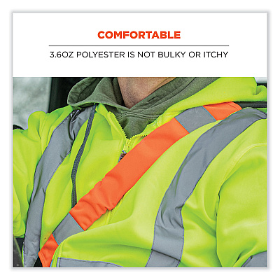 ergodyne GloWear 8004 Hi-Vis Seat Belt Cover, 6" x 18.5", Lime (EGO29043)
