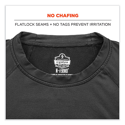 ergodyne N-Ferno 6435 Midweight Long Sleeve Base Layer Shirt, Large, Black (EGO40204)