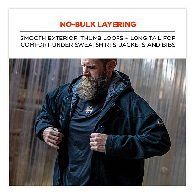 ergodyne N-Ferno 6435 Midweight Long Sleeve Base Layer Shirt, X-Large, Black (EGO40205)