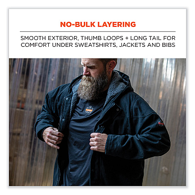 ergodyne N-Ferno 6435 Midweight Long Sleeve Base Layer Shirt, 3X-Large, Black (EGO40207)