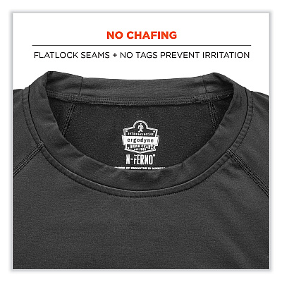 ergodyne N-Ferno 6435 Midweight Long Sleeve Base Layer Shirt, 3X-Large, Black (EGO40207)