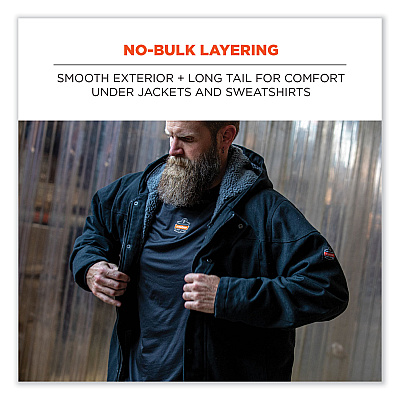 ergodyne N-Ferno 6436 Long Sleeve Lightweight Base Layer Shirt, Large, Black (EGO40234)
