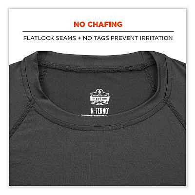 ergodyne N-Ferno 6436 Long Sleeve Lightweight Base Layer Shirt, 2X-Large, Black (EGO40236)