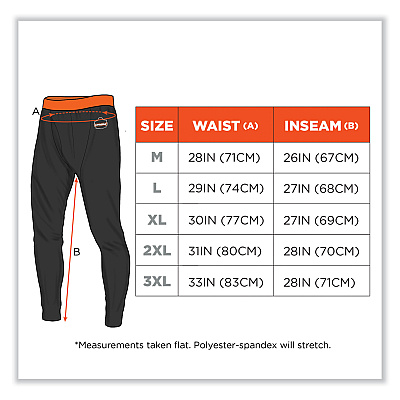 ergodyne N-Ferno 6480 Midweight Base Layer Pants - 240 g, Large, Black (EGO40804)