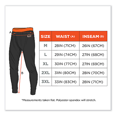 ergodyne N-Ferno 6481 Lightweight Base Layer Pants, X-Large, Black (EGO40835)