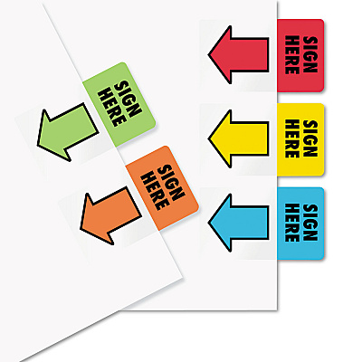 Redi-Tag Removable Page Flags, Green/Yellow/Red/Blue/Orange, 10/Color, 50/Pack (RTG76830)