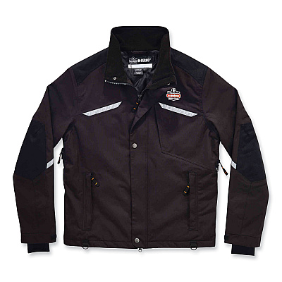 ergodyne N-Ferno 6466 Thermal Jacket with 500D Nylon Shell, Small, Black (EGO41112)