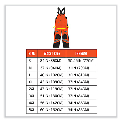 ergodyne GloWear 8928 Class E Hi-Vis Insulated Bibs, 2X-Large, Orange (EGO25636)