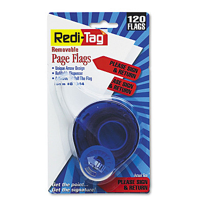 Redi-Tag Arrow Message Page Flags in Dispenser, "Please Sign and Return", Red, 120 Flags/Dispenser (RTG81344)