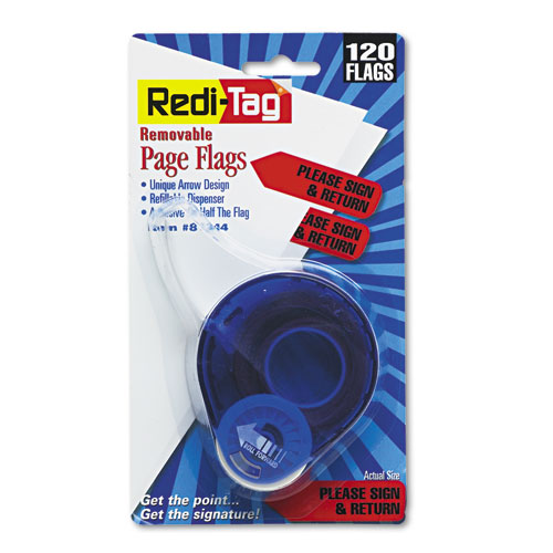 Redi-Tag Arrow Message Page Flags in Dispenser, "Please Sign and Return", Red, 120 Flags/Dispenser (81344)