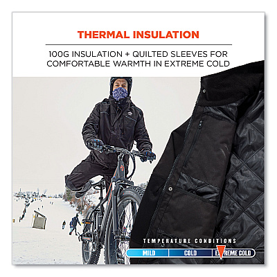ergodyne N-Ferno 6467 Winter Work Jacket with 300D Polyester Shell, Small, Black (EGO41122)