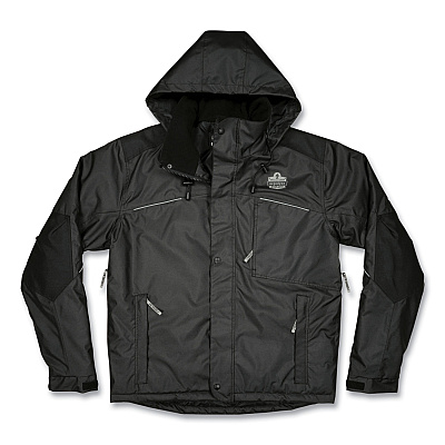 ergodyne N-Ferno 6467 Winter Work Jacket with 300D Polyester Shell, Medium, Black (EGO41123)