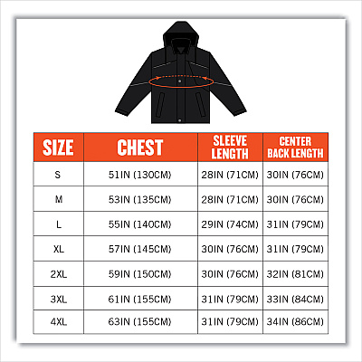 ergodyne N-Ferno 6467 Winter Work Jacket with 300D Polyester Shell, Large, Black (EGO41124)