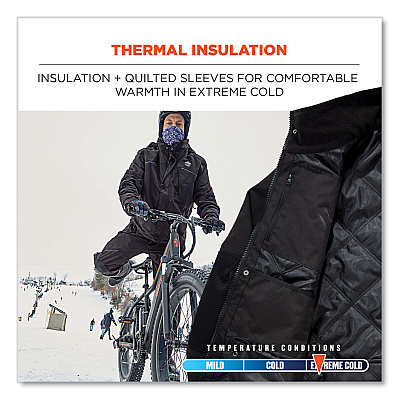 ergodyne N-Ferno 6467 Winter Work Jacket with 300D Polyester Shell, 4X-Large, Black (EGO41128)