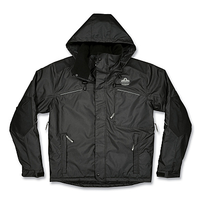 ergodyne N-Ferno 6467 Winter Work Jacket with 300D Polyester Shell, 4X-Large, Black (EGO41128)